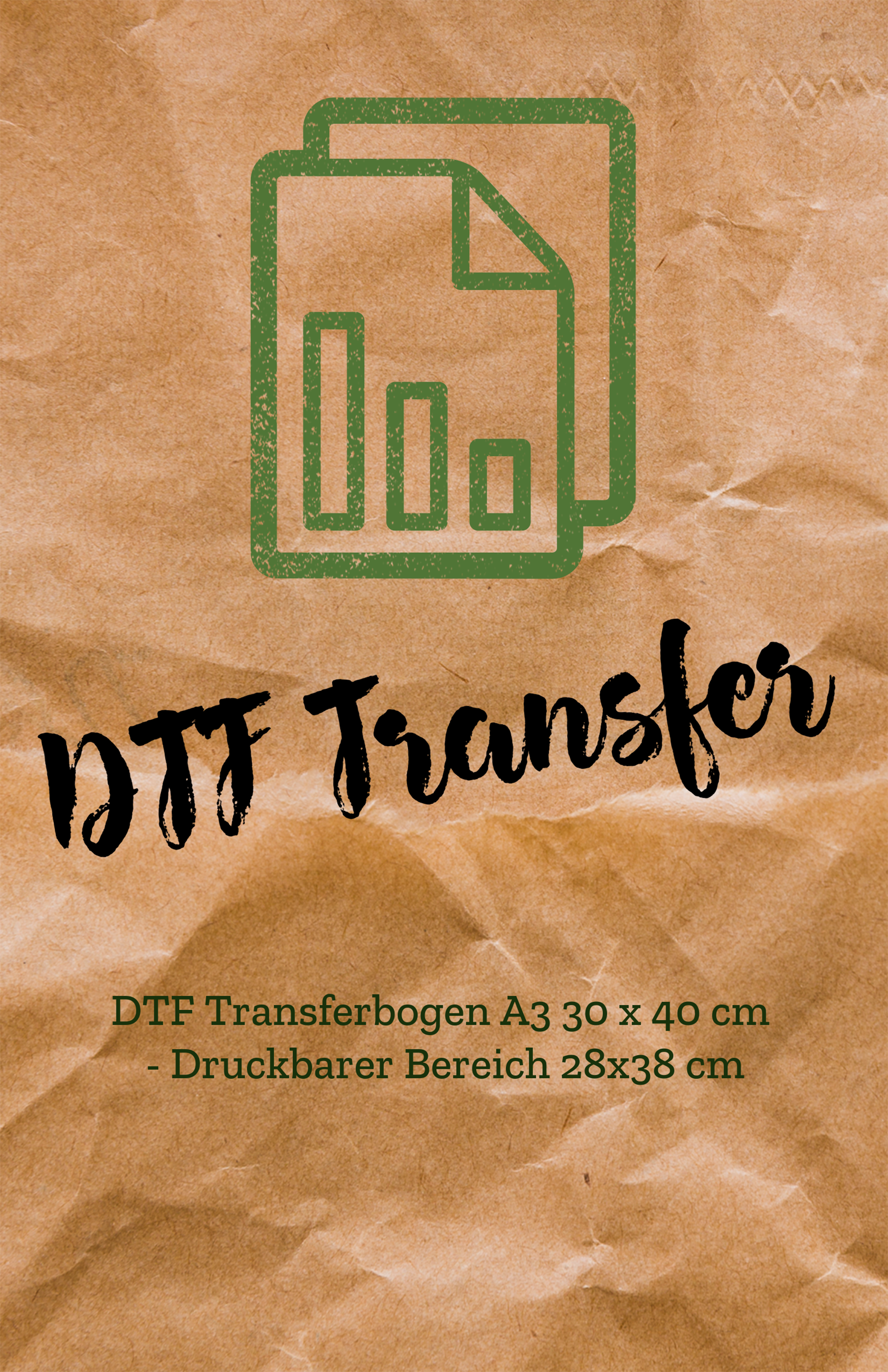 DTF (Direct to Foil) Transfer Format 50 x 100 cm Transferdruck Hot Peel